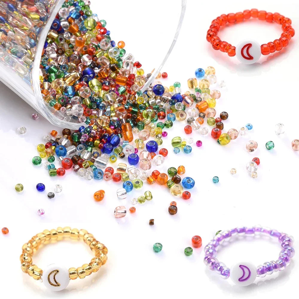 1000/500/200Pcs Glass Transparent Seed Bead Spacing Beads