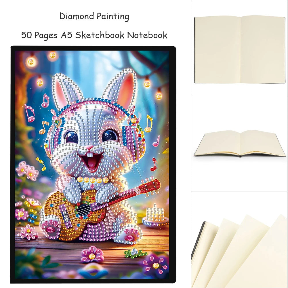 New 50-Page A5 Size 5D DIY Diamond Art Painting Notebook Kit
