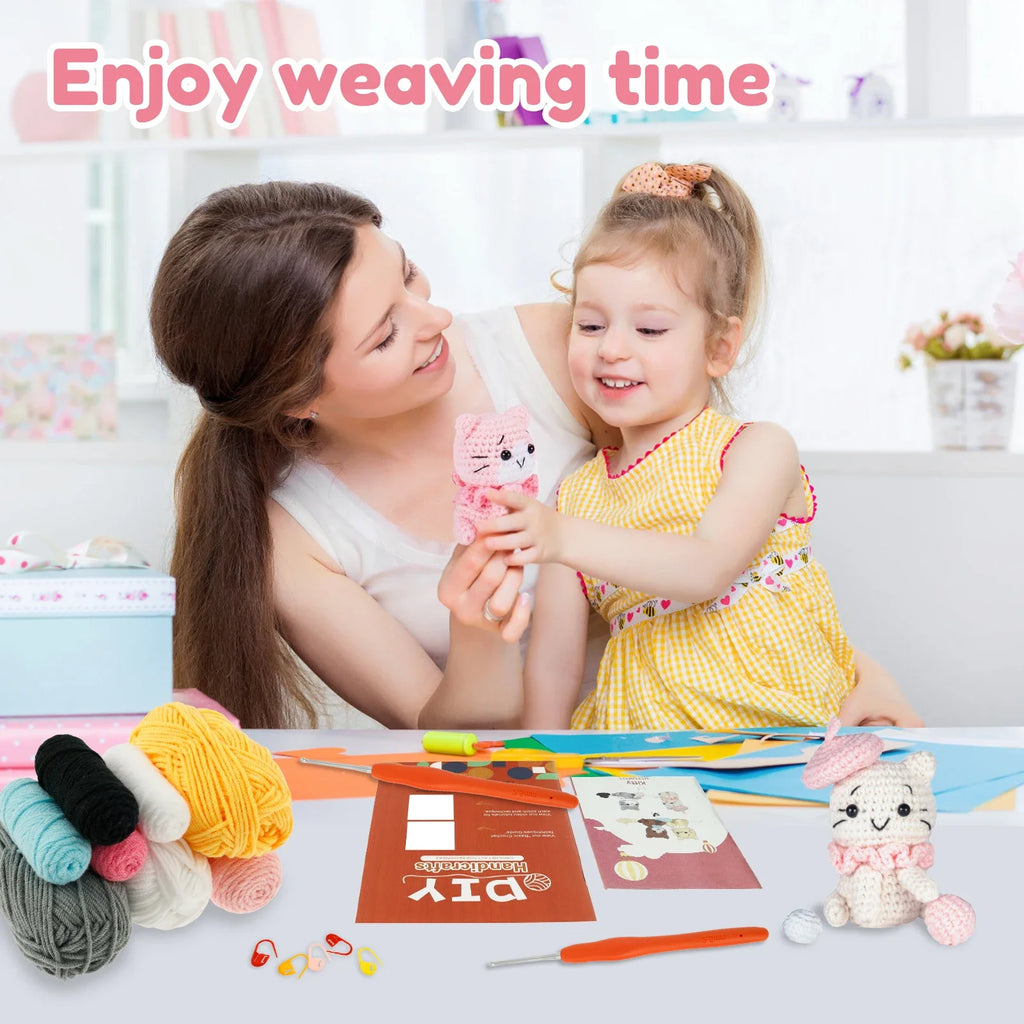 Beginners DIY Knitting Craft KitCrochet with Accessories and Tutorial