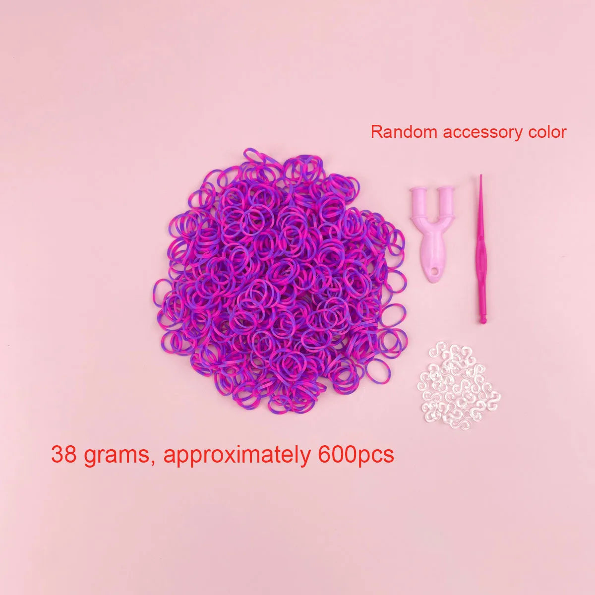 600Pcs Color Rubble Loom Bands Bracelets Kit Girl Gift DIY Jewelry Making