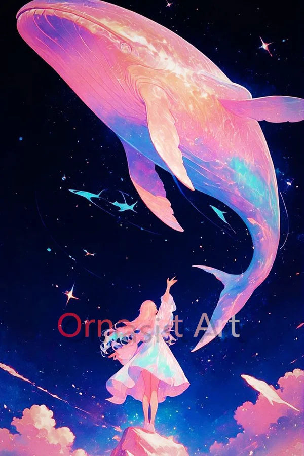 100% 5D DIY Fairy Dust Drill Diamond Painting Whale Full Crystal Diamond Mosaic Art.