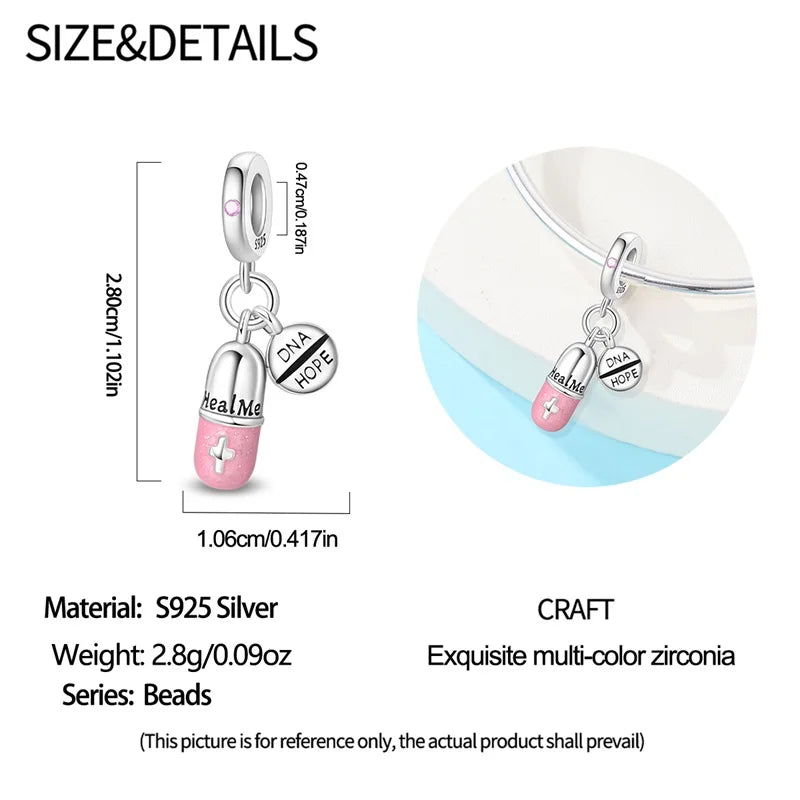 Original 925 Sterling Silver Charm Beads Medical Series