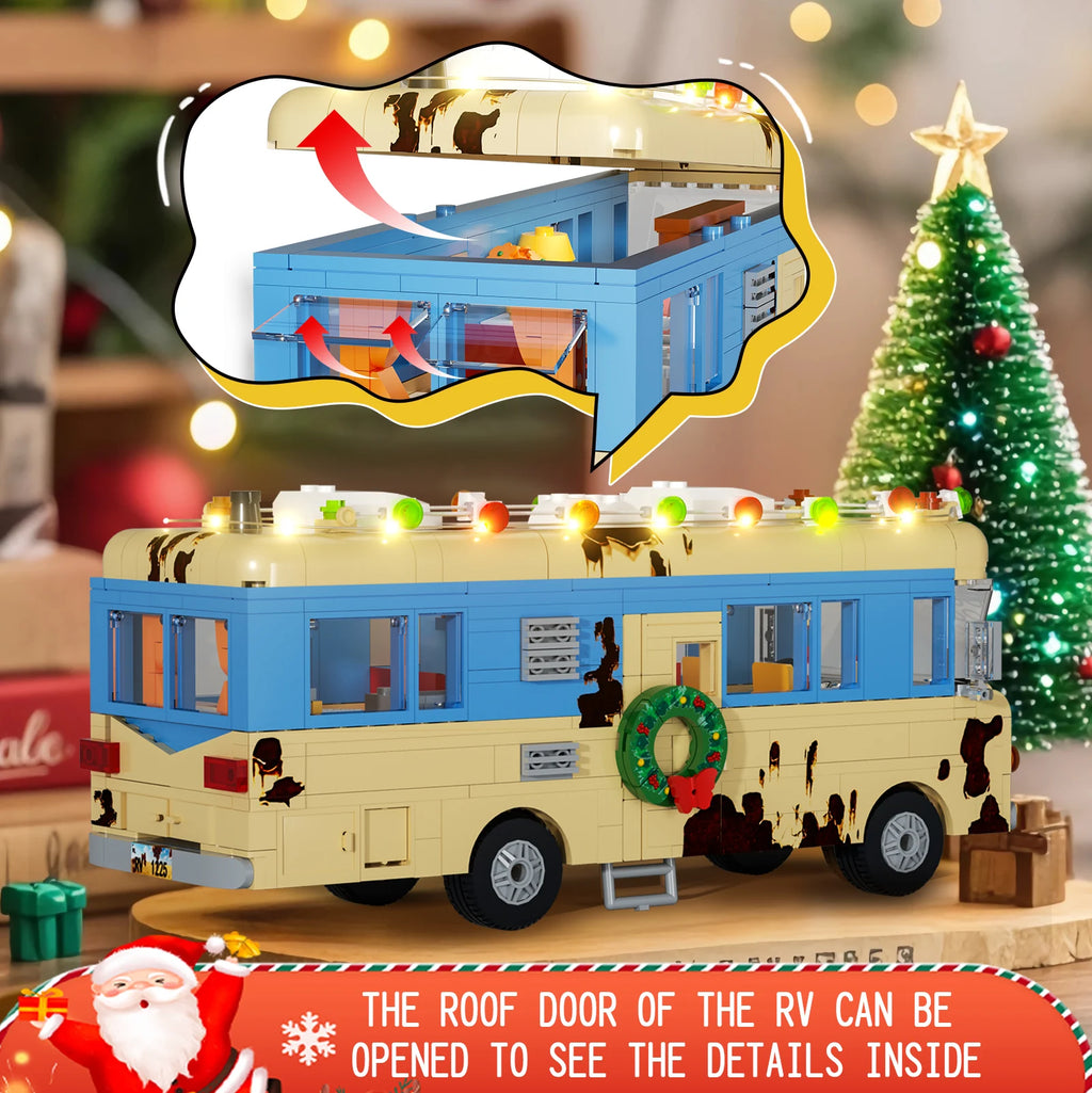 Christmas Vacation RV Building Block Set - Movie Replica Cousin Eddie Car | Nostalgic Collection & Family DIY | Christmas Gift
