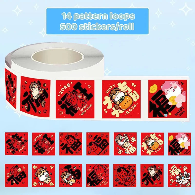 2026 Year of the Horse Seal Stickers - Envelope Seals ,Lucky Gift for Lunar New Year
