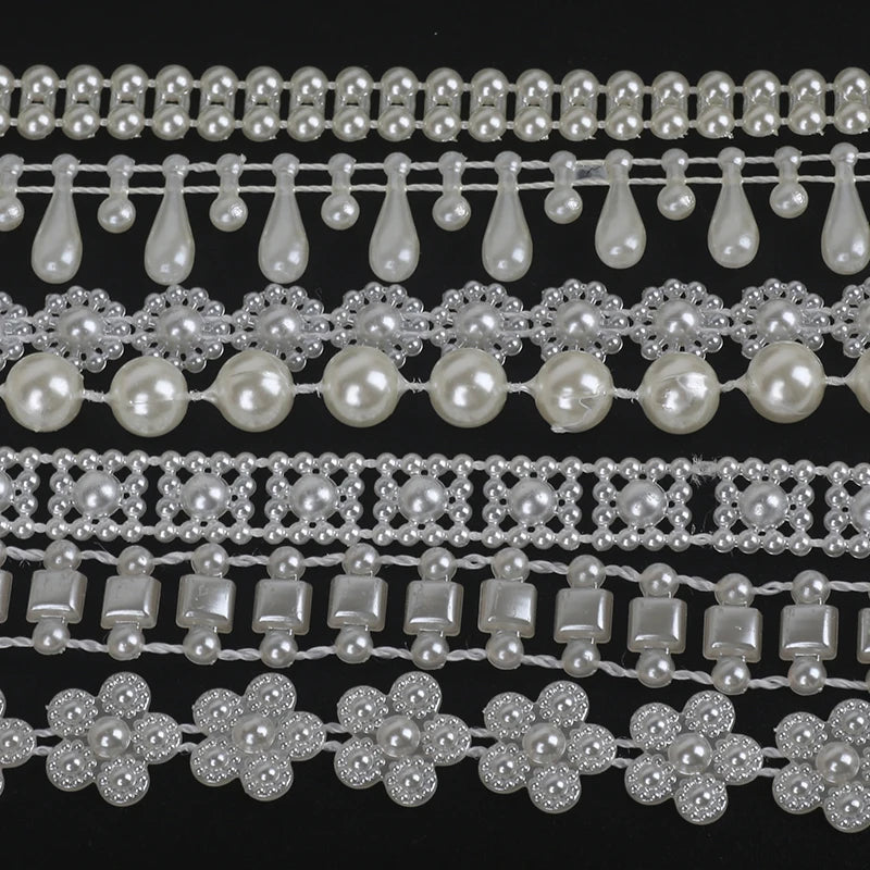 ABS Imitation Ivory Pearl Bead Chain Line Cord Thread Trim for DIY Wedding Party Decoration & Jewelry Findings Craft Accessories