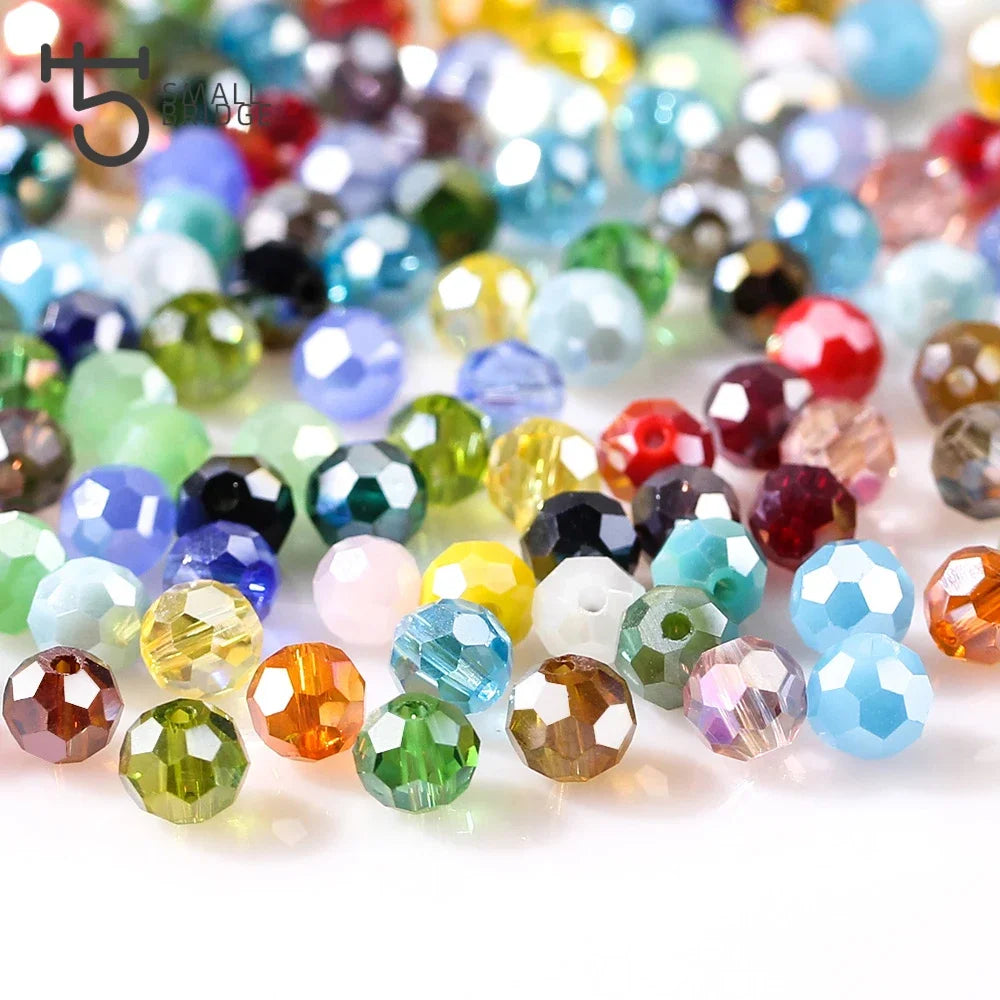 Round Spacer Glass Beads For Jewelry Making DIY Accessories