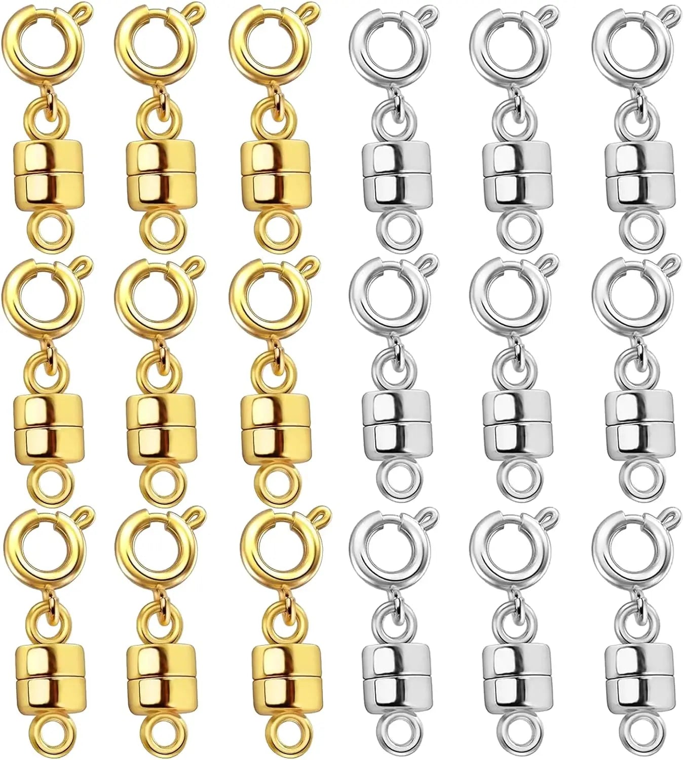 Magnetic Necklace Clasps and Closures 18K Gold- and Silver-Plated Bracelet Converter Clasp,