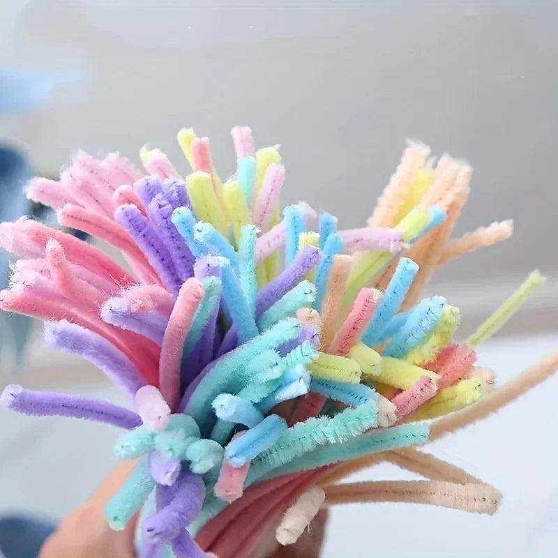 1000/10pcs Colorful Twisting fluffy Pipe Cleaners Stems
