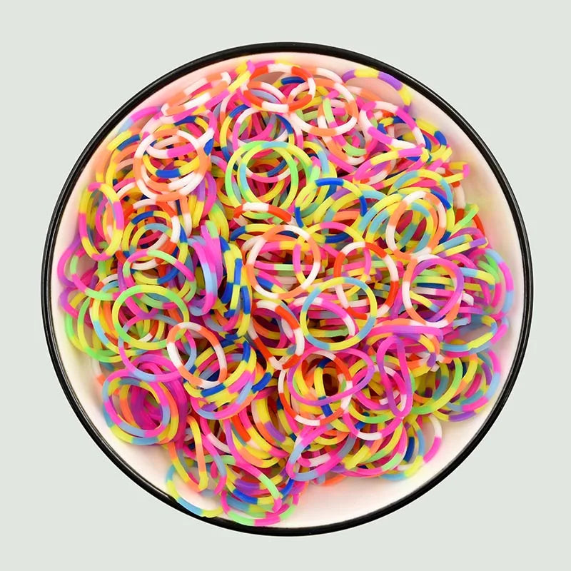 New Loom Rubber Bands Bracelet for Kids or Hair Rainbow Rubber Loom Bands