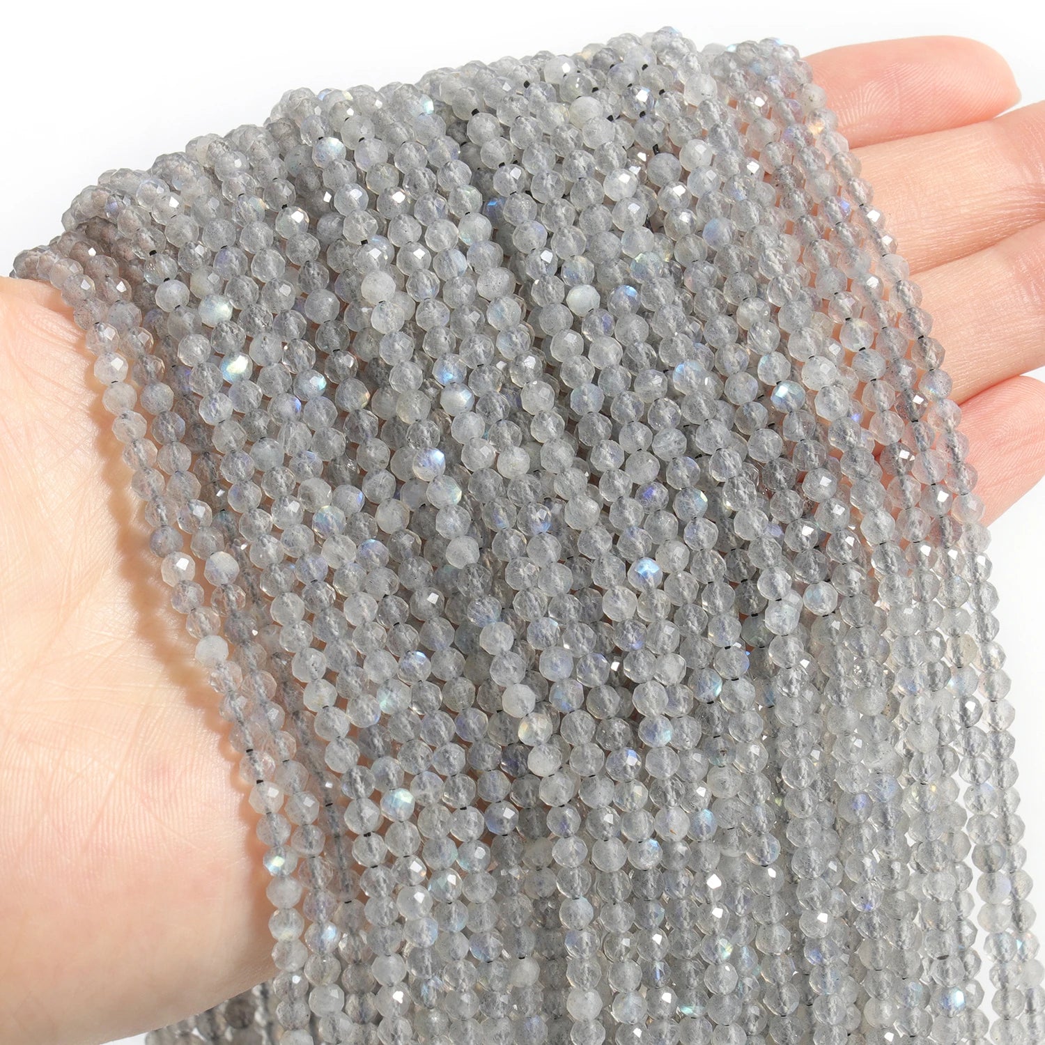 Faceted Natural Stone Beads Faceted Amazonite Aquamarine Opal Labradorite Loose Spacer Bead
