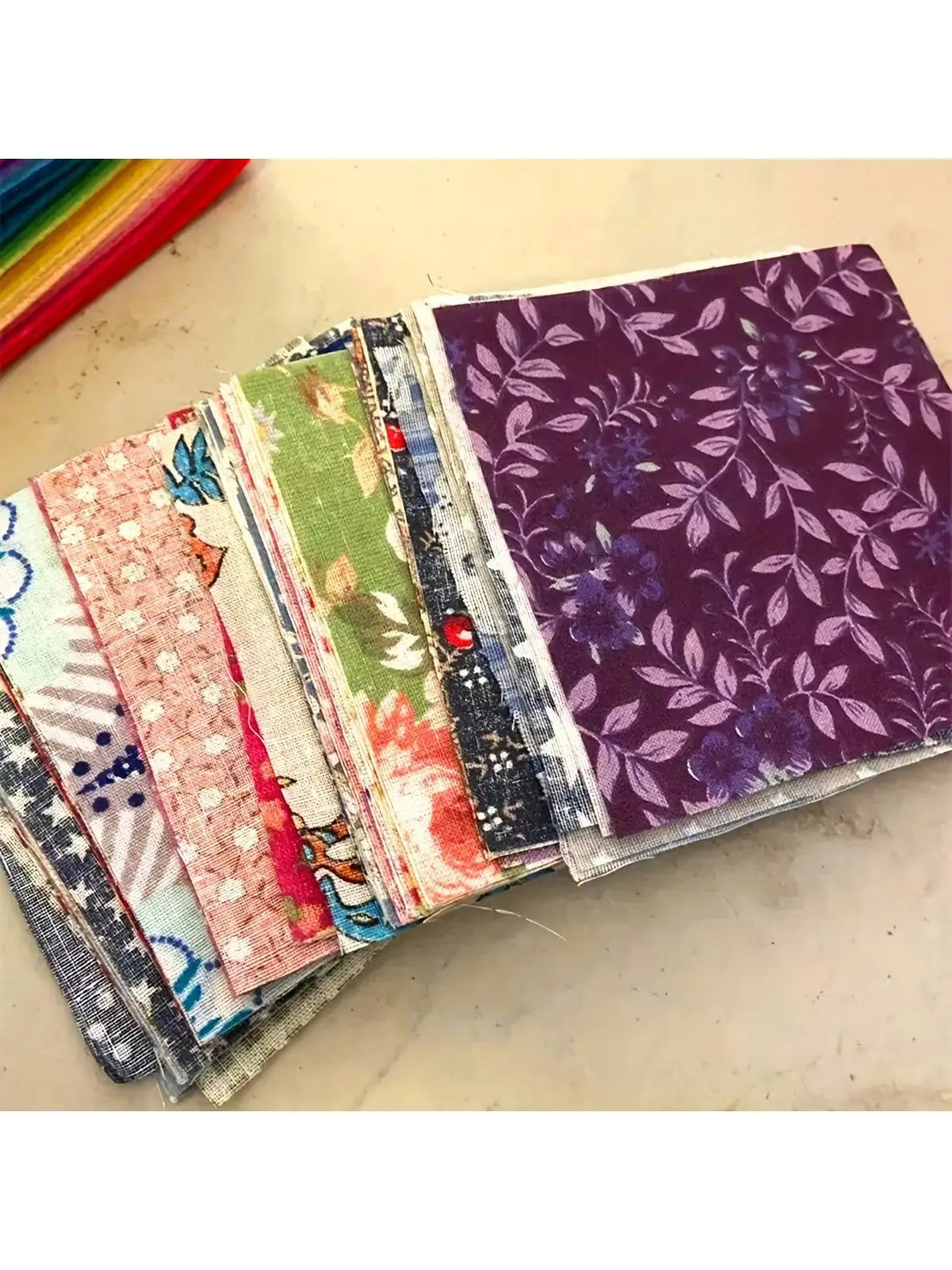 100PCS dark fabric tissue stitching patch process Quilted fabric patch sewing DIY process