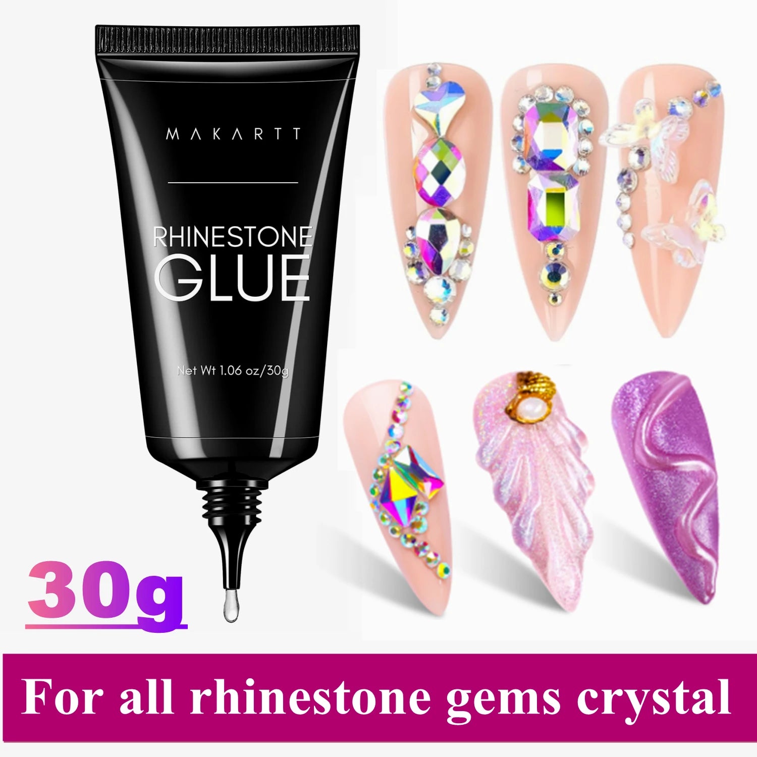 Nail Rhinestone Glue Set - for 3D Art Design Super Strong Adhesive