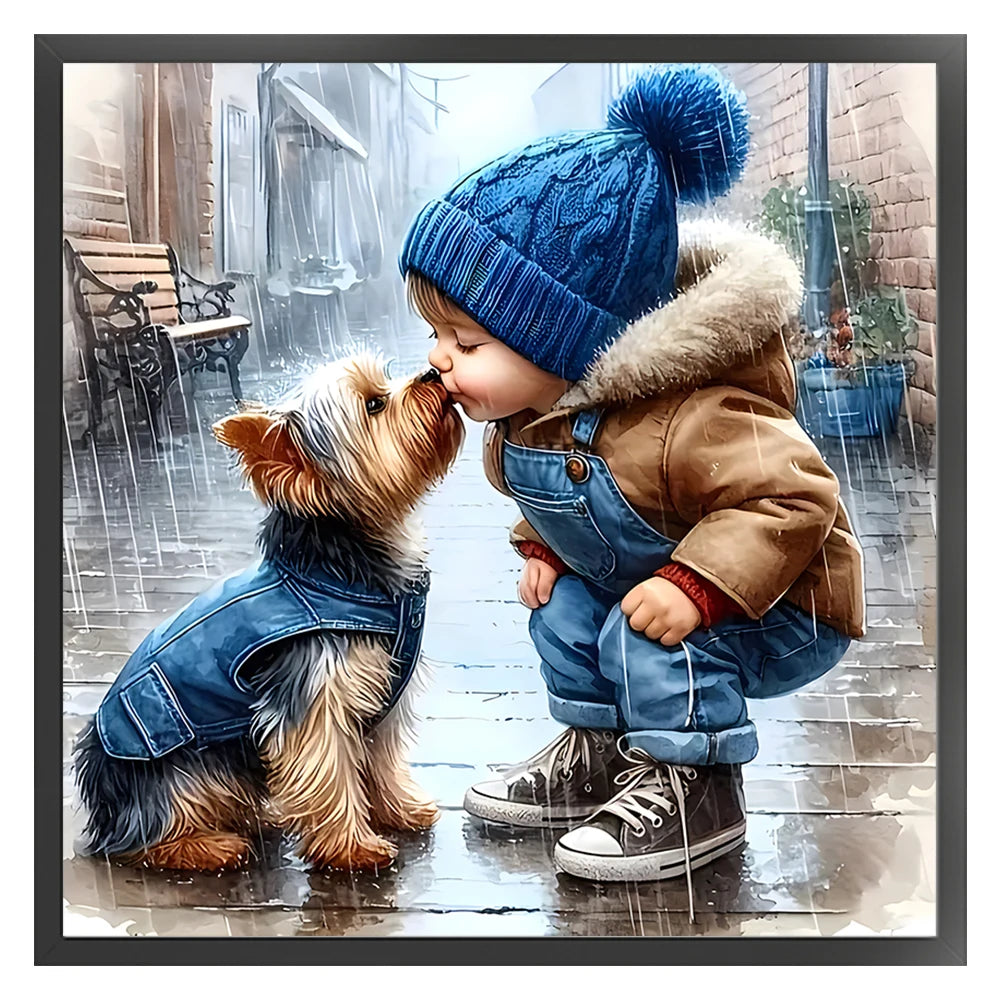 Full Embroidery ,Thread Printed Boy Cross Stitch Kit Art