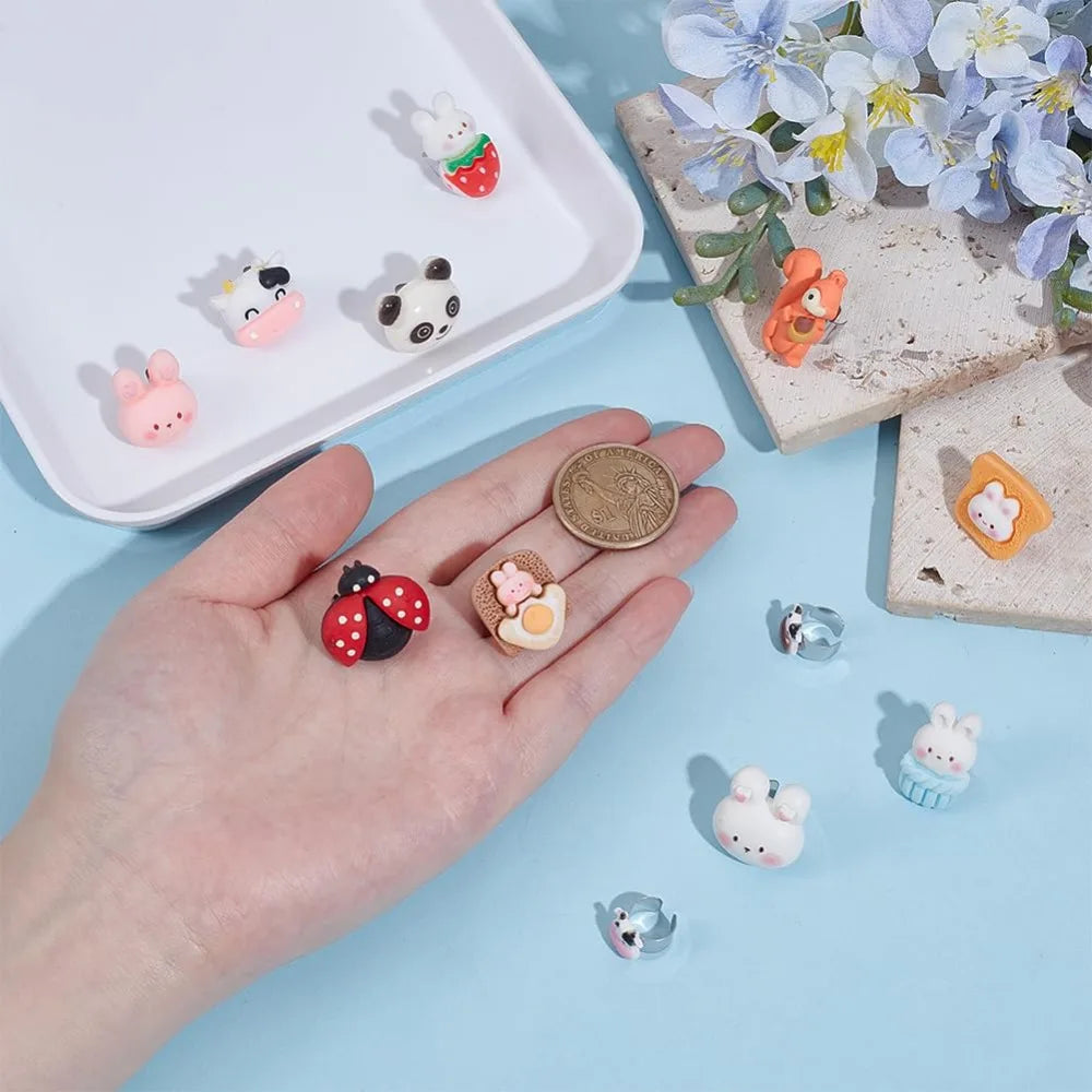 12Pcs Squirrel Stethoscope Charms  Rabbit Stethoscopes Tag  Ladybug Pendant ,ID Name Tag Charm Stethoscope Charms