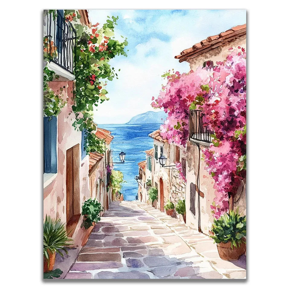 DIY diamond painting diamond mosaic art small town Scenery embroidery 5D full square round diamond cross stitch kit home decor