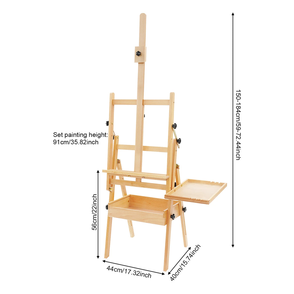 Foldable Easel Stand, with Storage Box and Tray, rfor Adults and Students
