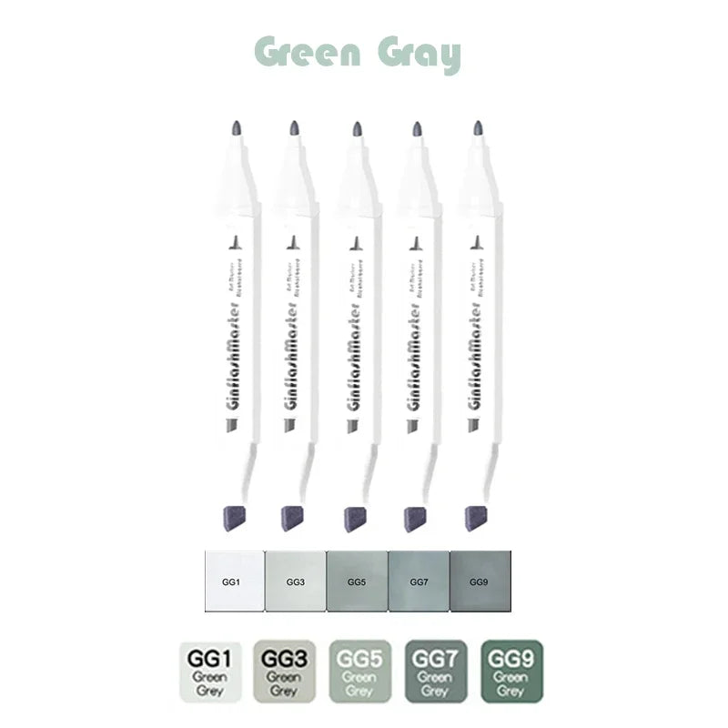 Gray Tones Brush Pen, Sketch Markers, Drawing, Supplies
