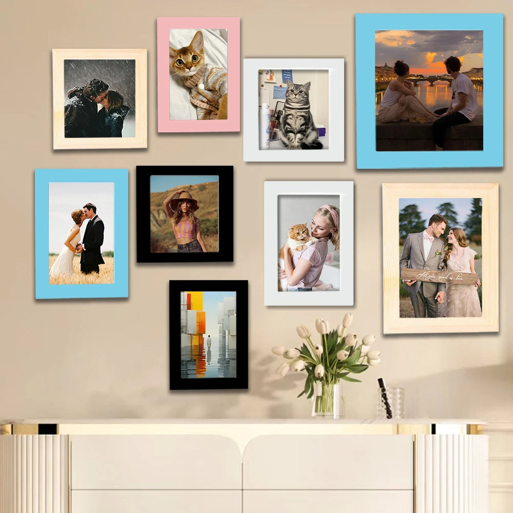 1pc custom photo frame, Multiple size options Can be wall-mounted picture frames, Personalized commemorative gift home decorations