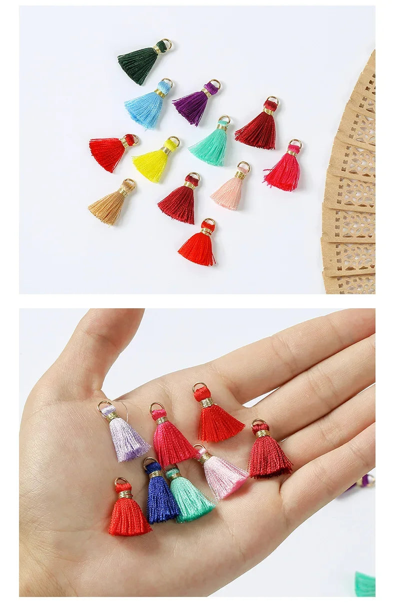 50/10pcs Mini Metal Hanging Ring Tassel Trim Pendant