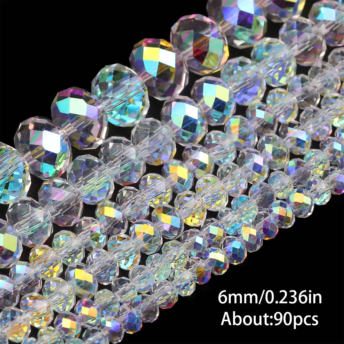 Austrian Crystal White AB Glass Beads Transparent With Hole Loose Beads
