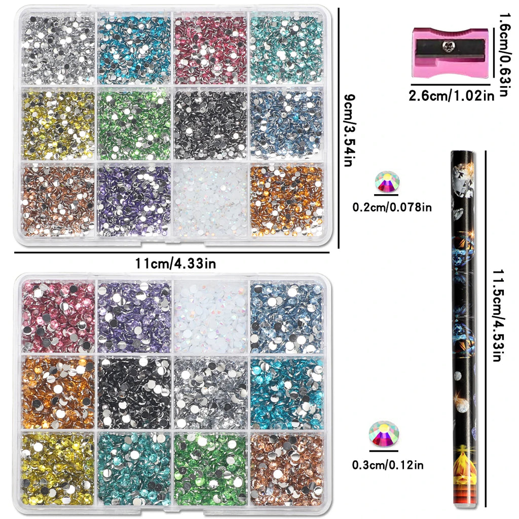 3D multi-color resin nail diamond kit
