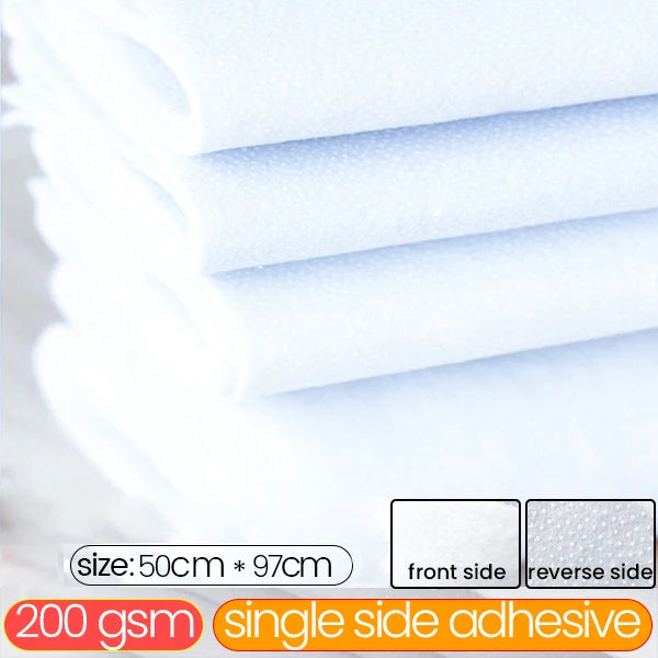 Single Side Adhesive Cotton Batting Cream Interlining Filler Perfect For Purse Craft DIY Fabric