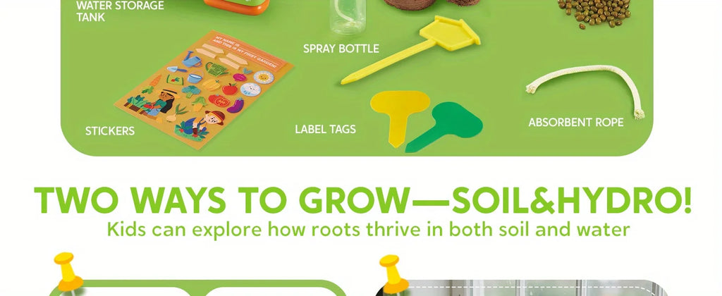 2 in 1 Root Viewer Planting Science Kit for Kids Aged 6+  Learning Gifts, Soil Hydro Observation
