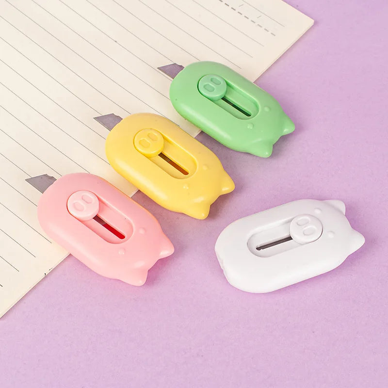 4pcs mini unboxing knives with retractable letter openers