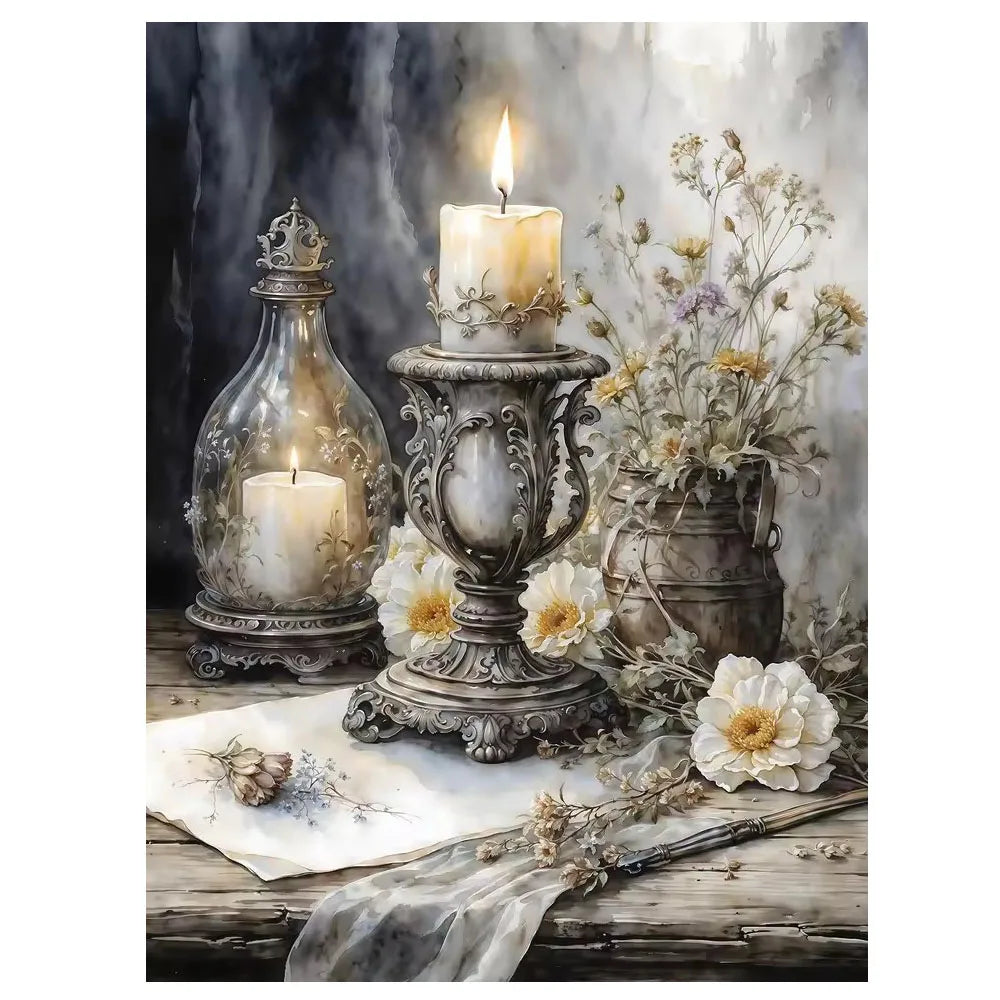 5D Diamond Painting Blossom Magnolia Blueberry Branch Flower Lemon Olive Art.