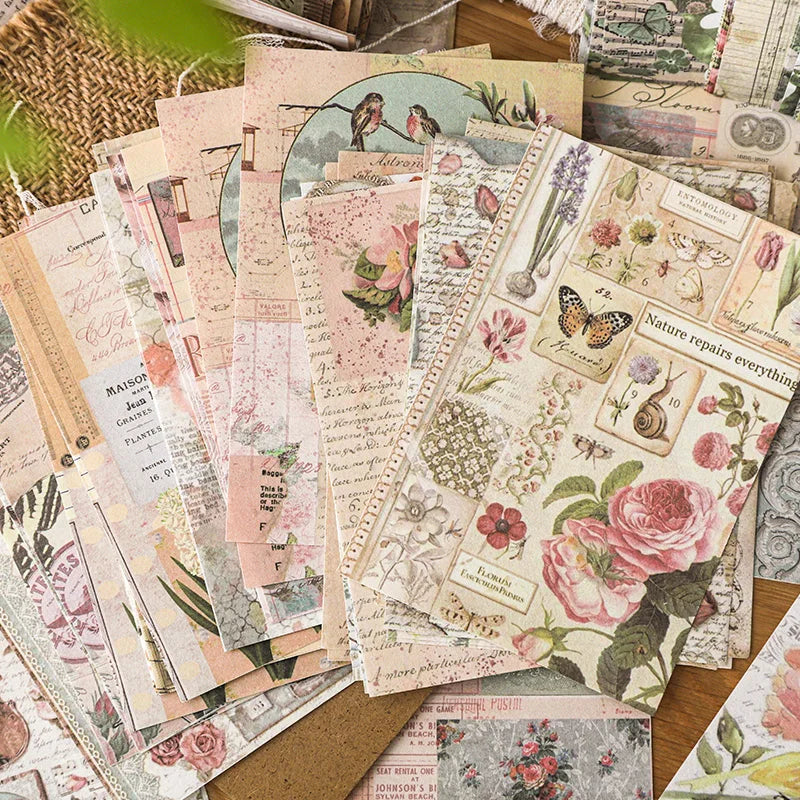 100Pcs/Pack Past Stories Vintage Series Scrapbooking Material