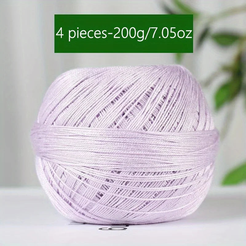 1PC Premium Mercerized Silk Lace Yarn Bundle-Soft, Durable, Vibrant Colors for DIY Knit & Crochet