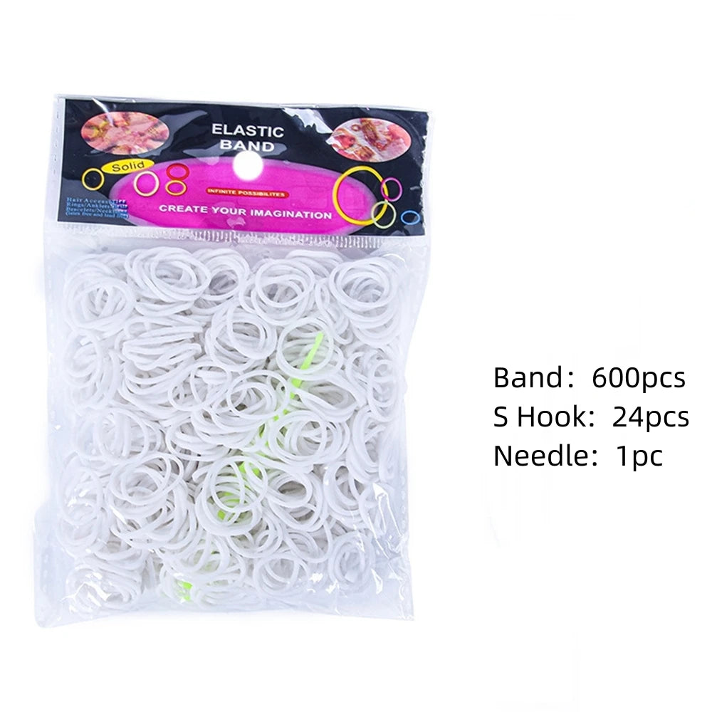 600pcs Elastic Colorful Rubber Loom Bands for Boy,, Girl Kids Weaving DIY Craft Gift Bracelet Jewelry Making Accessories Supplies