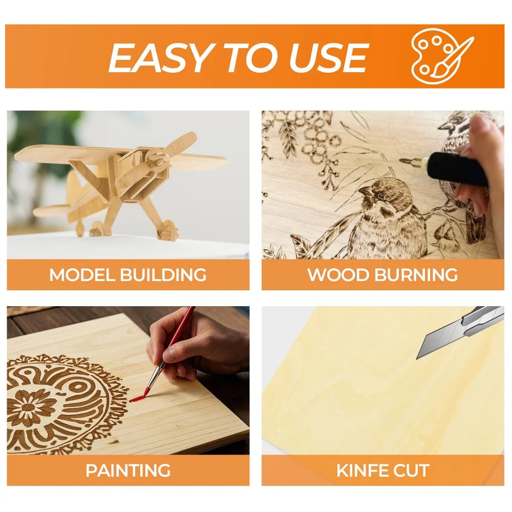 Basswood Sheets for Craft 3mm Thick Unfinished Wood