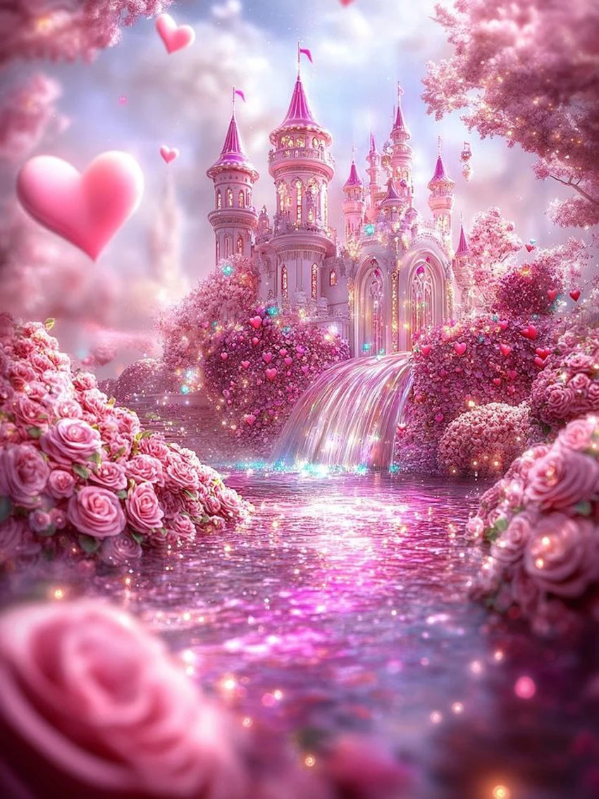 Fairy Dust Diamond Painting Castle Picture Square Diamond embroidery Landscape.