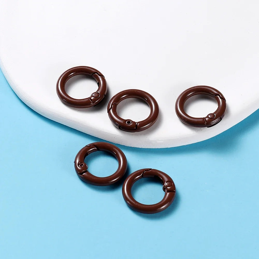 5Pcs/Lot 21 Colors Metal O Ring Spring Clasp Openable Round Carabiner Keychain Clips Hook