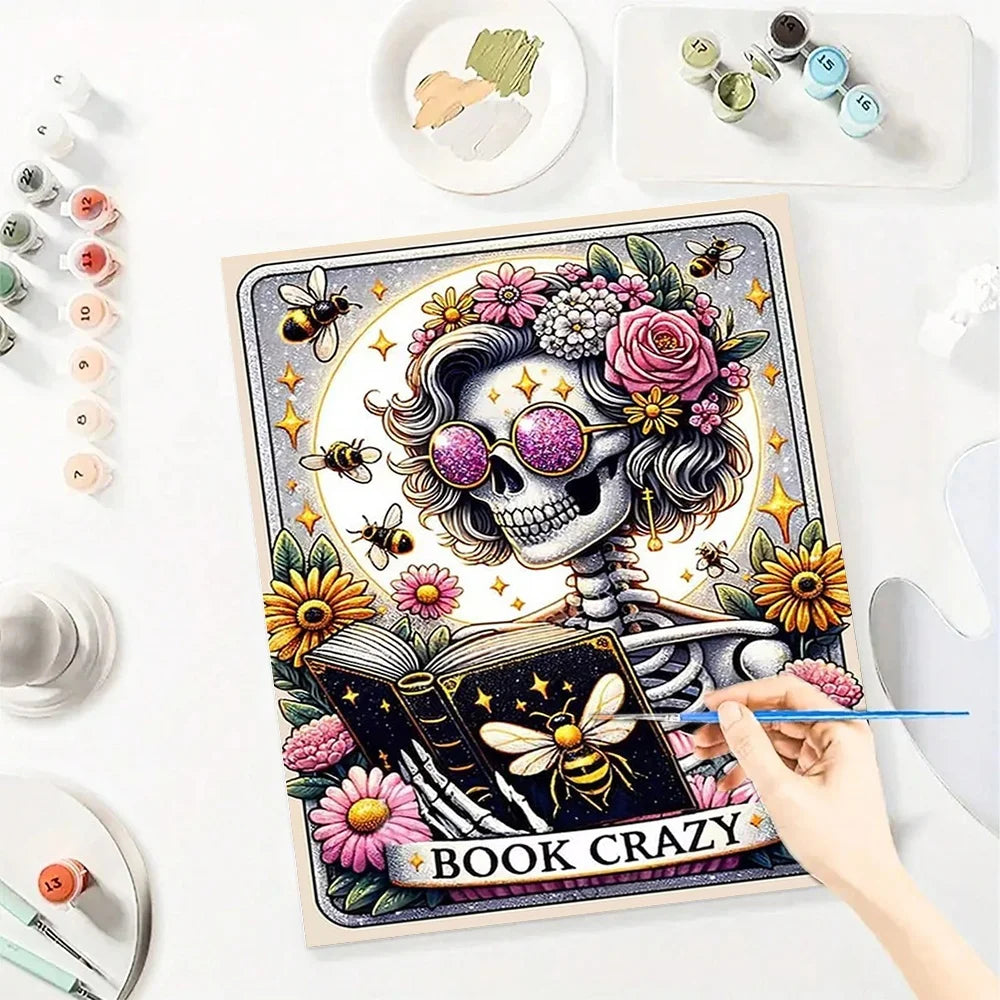 Skull Tarot Diy Art Paint By Numbers Book Crazy Girl