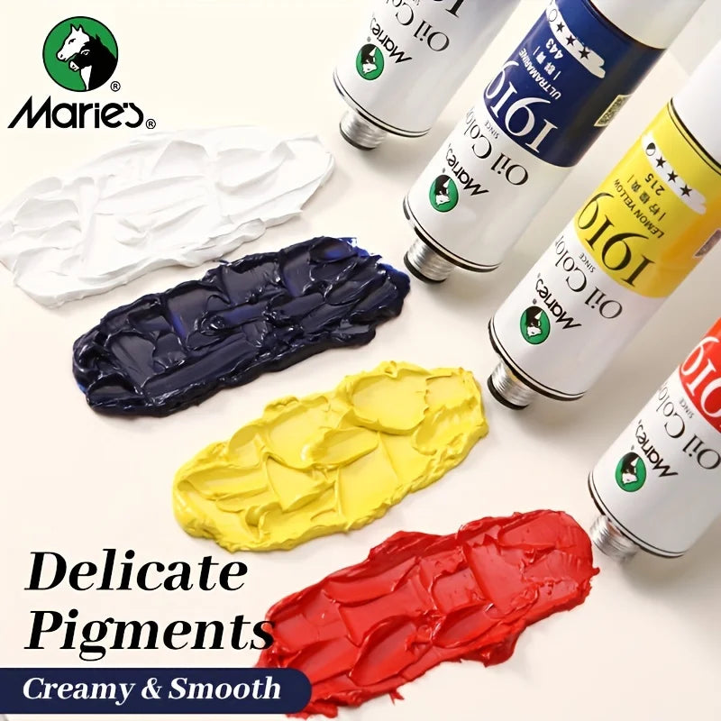 5pcs Marie's Oil Paints Set Vibrant Colors, Professional.