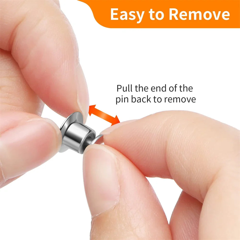 10/30/50 Pieces Locking Pin Backs Metal Pin Backs Locking Pin Keepers