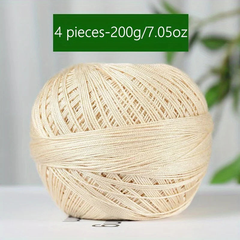 1PC Premium Mercerized Silk Lace Yarn Bundle-Soft, Durable, Vibrant Colors for DIY Knit & Crochet