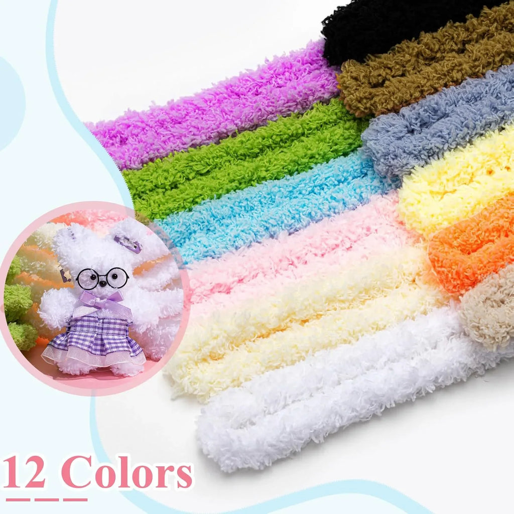12 Pcs 39 Inches Jumbo Colorful Pipe Cleaners Bulk Coral Fleece