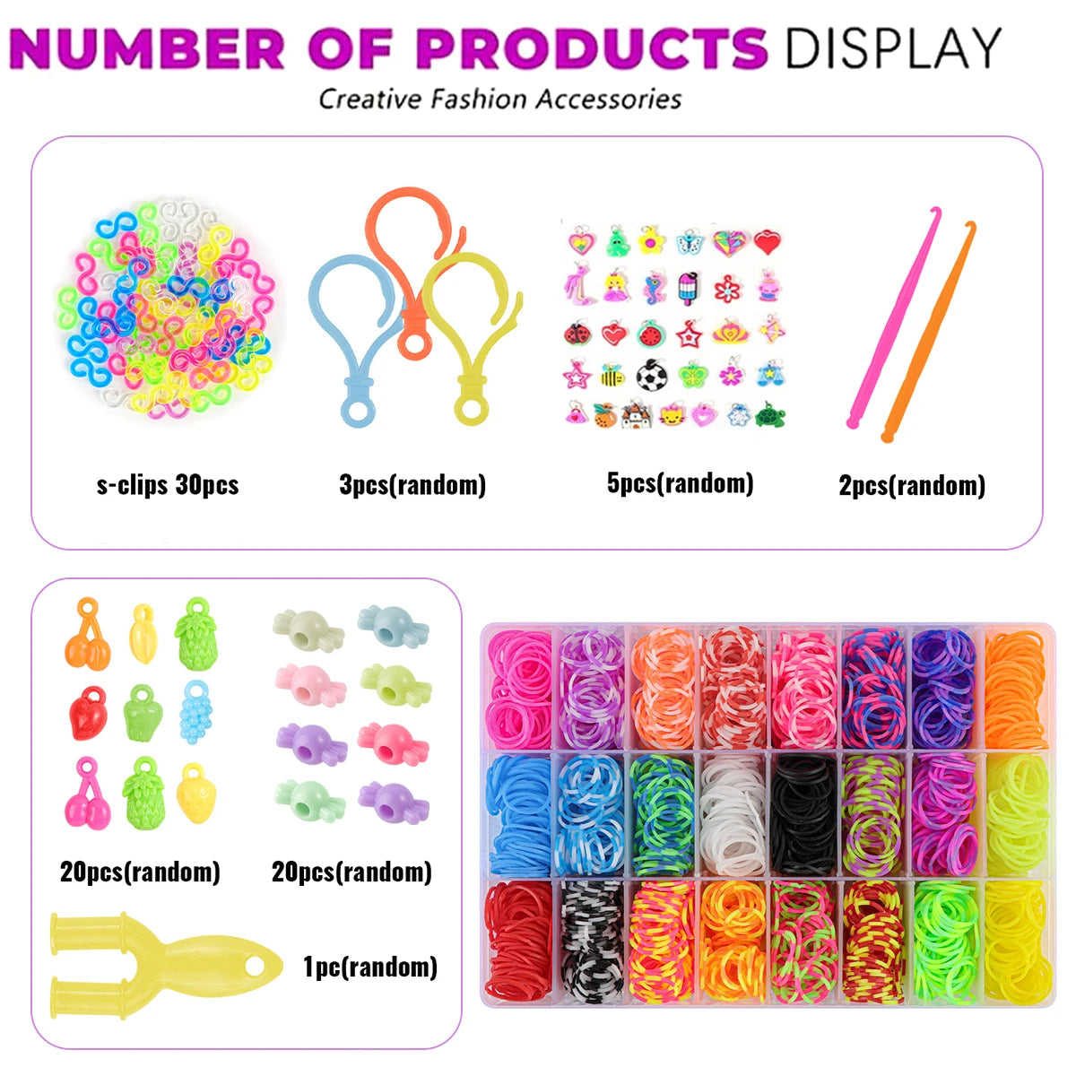 Creative rubber band Weaving Machine Kit. Colorful jewelry The DIY bracelet