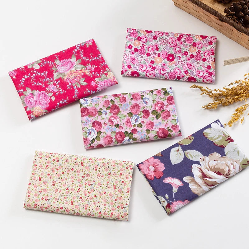 5Pcs/Set 25cmX25cm  Quilting Cloth Patchwork Needlework Handmade DIY Material