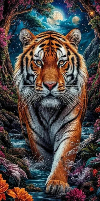 Forest Tiger Large Size DIY Diamond Arts Painting Animals Big Cat Full Square Round Drill Mosaic Embroidery Picture