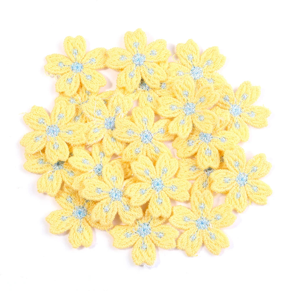 20Pcs/pack Colorful Flower Appliqued Cherry Blossoms Embroidery