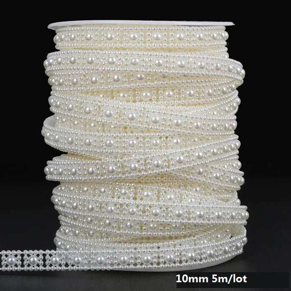 ABS Imitation Ivory Pearl Bead Chain Line Cord Thread Trim for DIY Wedding Party Decoration & Jewelry Findings Craft Accessories