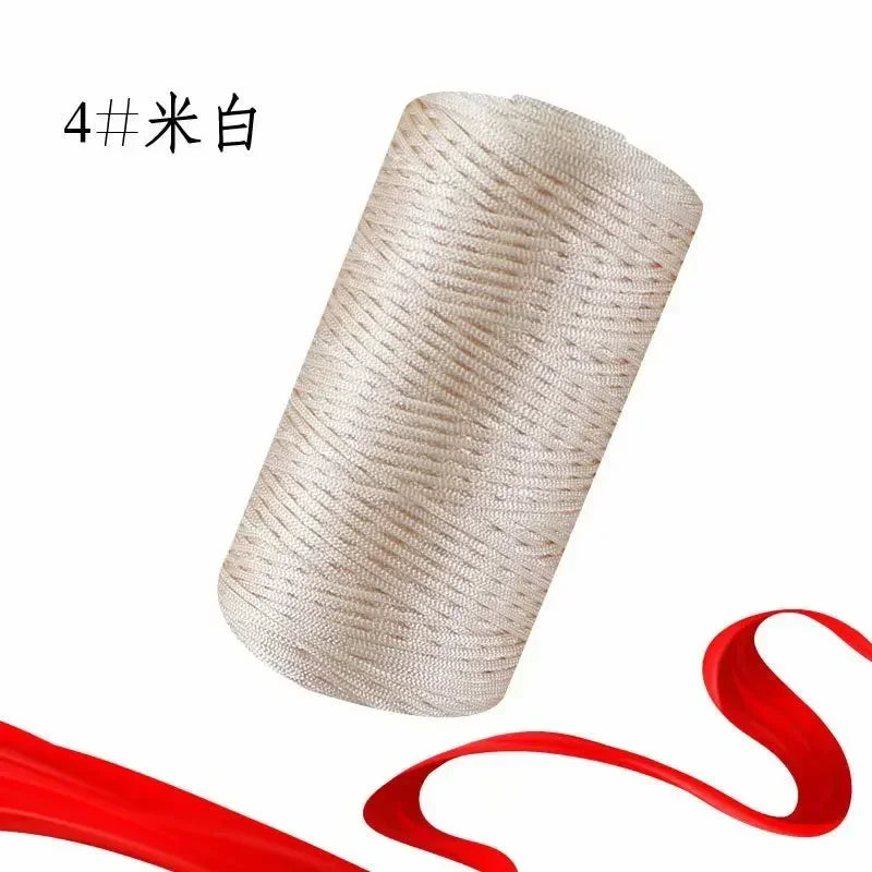 New Summer Crochet Yarn 1.5mm Thin Ice Cotton Thread for Hand Knitting Bag Hat Shoes 100g Hollow Line Colorful Nylon Cord