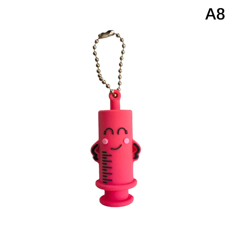 1PCS PVC Ampoule Bottle Opener Keychain Syringe-Shaped Cutter Nurse Doctor Aid Medication Vial Breaker Tool