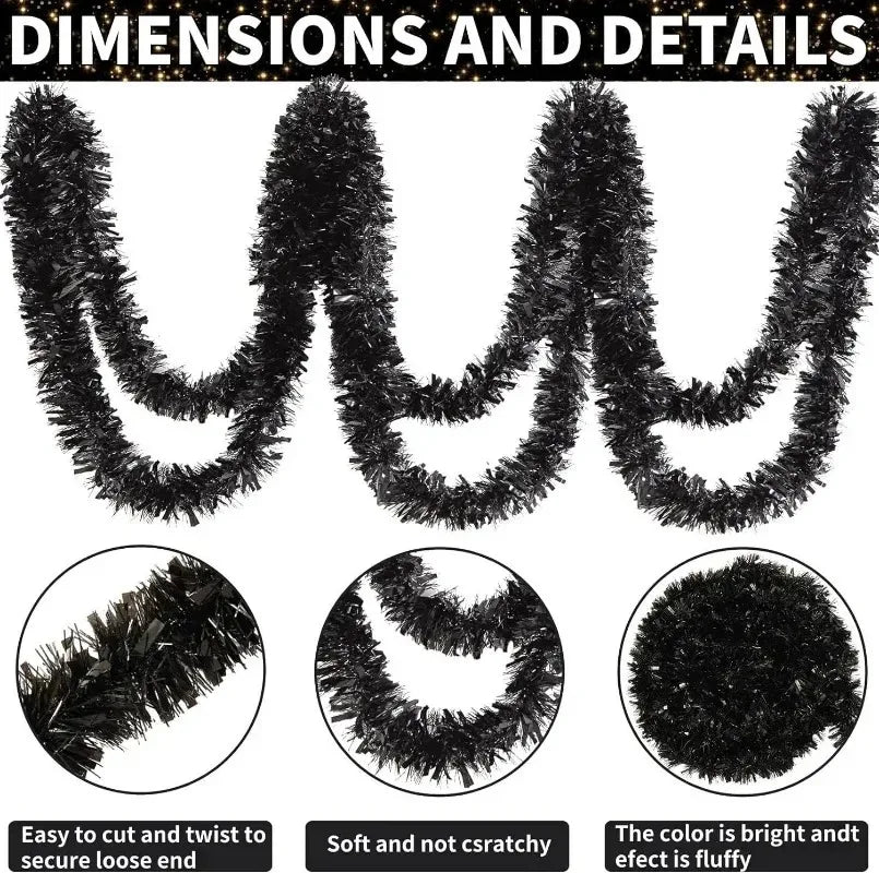 Tinsel Garland DIYRibbon Wreath Christmas Ornaments, DIY Party Decoration