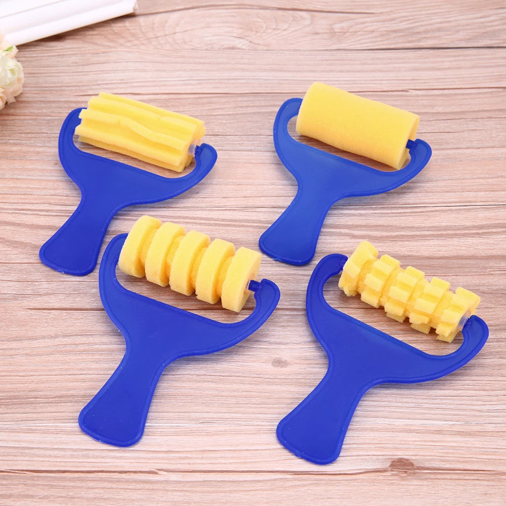 4Pcs Creative Kids Yellow Sponge Brushes