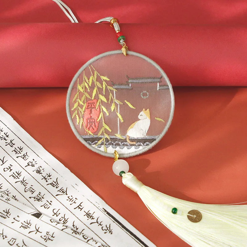 Car Pendant Needlepoint for Beginner Handmade, DIY Needlework Easy Embroidery Kit Sewing